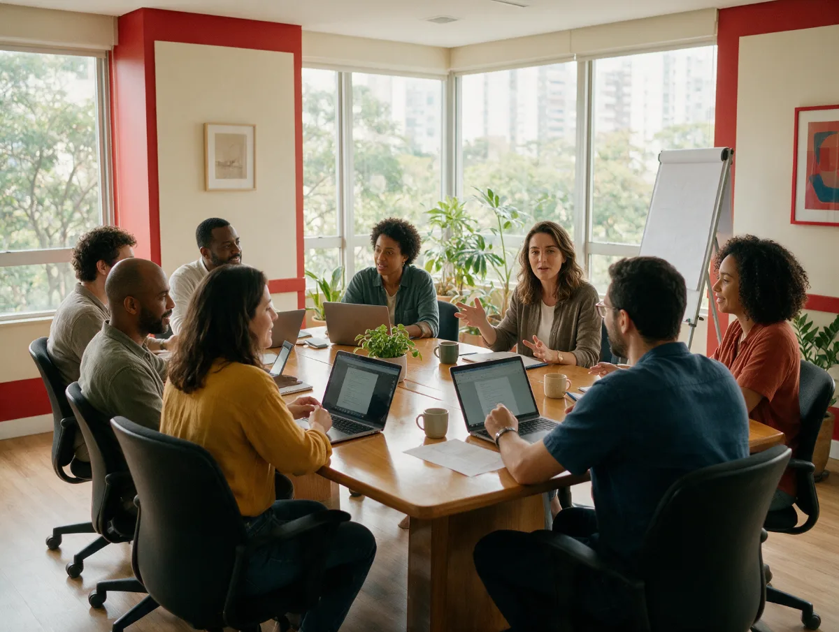 Equipe em aula de idiomas in company