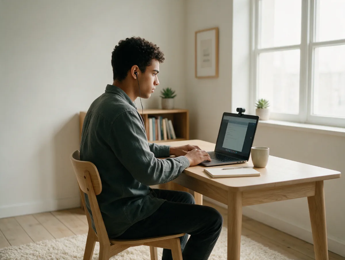 Aluno fazendo o Duolingo English Test online